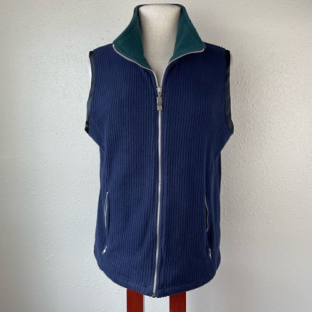 Lavon Sleeveless Full Zip Sweater Vest Size L EUC